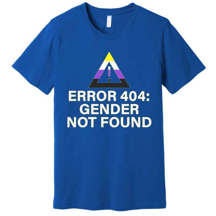 Error 404 Gender Not Found Agender Non Binary Pride Premium T-Shirt