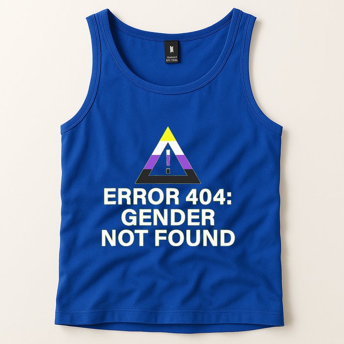 Error 404 Gender Not Found Agender Non Binary Pride Tank Top
