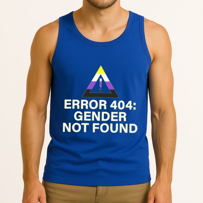 Error 404 Gender Not Found Agender Non Binary Pride Tank Top