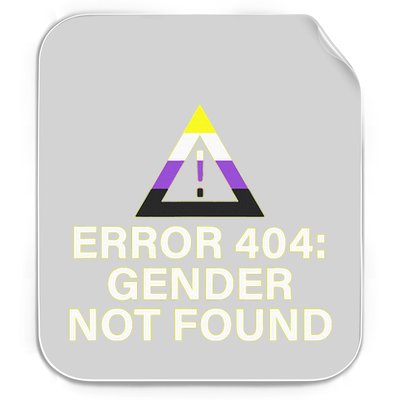 Error 404 Gender Not Found Agender Non Binary Pride Permanent Decal Sticker