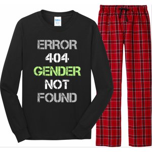 Error 404 Gender Not Found Great Gift Funny Agender Pride Flag Meaningful Gift Long Sleeve Pajama Set