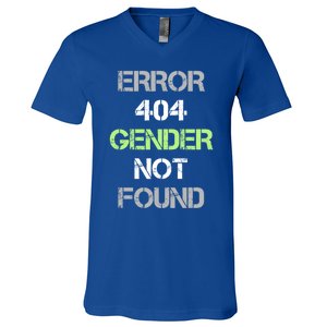 Error 404 Gender Not Found Great Gift Funny Agender Pride Flag Meaningful Gift V-Neck T-Shirt