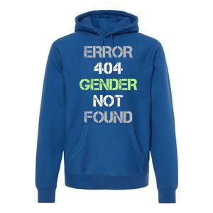 Error 404 Gender Not Found Great Gift Funny Agender Pride Flag Meaningful Gift Premium Hoodie