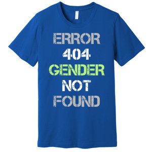 Error 404 Gender Not Found Great Gift Funny Agender Pride Flag Meaningful Gift Premium T-Shirt