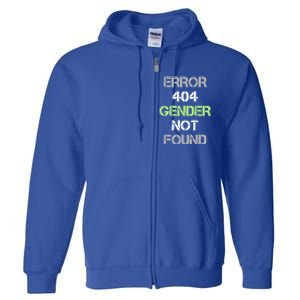 Error 404 Gender Not Found Great Gift Funny Agender Pride Flag Meaningful Gift Full Zip Hoodie