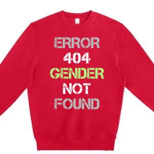 Error 404 Gender Not Found Great Gift Funny Agender Pride Flag Meaningful Gift Premium Crewneck Sweatshirt