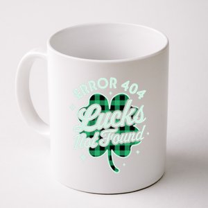 Error 404 Lucks Not Found Saint Patrick's Day Shamrock Nerd Gift Coffee Mug