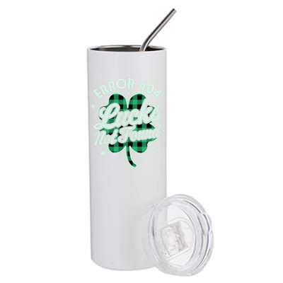 Error 404 Lucks Not Found Saint Patrick's Day Shamrock Nerd Gift Stainless Steel Tumbler