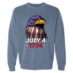 Eagle 4th Of July Usa American Flag American Patriotic Eagle Gift Garment-Dyed Sweatshirt