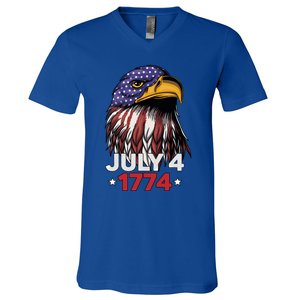 Eagle 4th Of July Usa American Flag American Patriotic Eagle Gift V-Neck T-Shirt