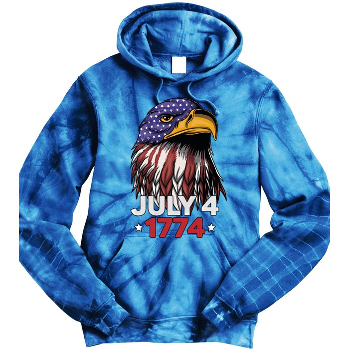 Eagle 4th Of July Usa American Flag American Patriotic Eagle Gift Tie Dye Hoodie