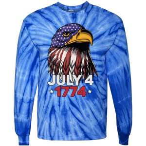 Eagle 4th Of July Usa American Flag American Patriotic Eagle Gift Tie-Dye Long Sleeve Shirt