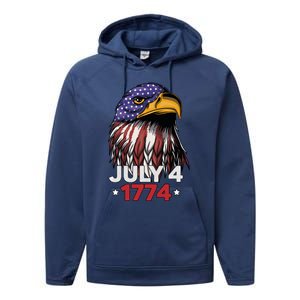 Eagle 4th Of July Usa American Flag American Patriotic Eagle Gift Performance Fleece Hoodie