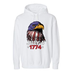 Eagle 4th Of July Usa American Flag American Patriotic Eagle Gift Garment-Dyed Fleece Hoodie