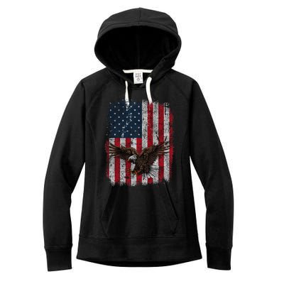 Eagle 4th Of July USA Flag American Patriotic Men Women Women's Fleece Hoodie