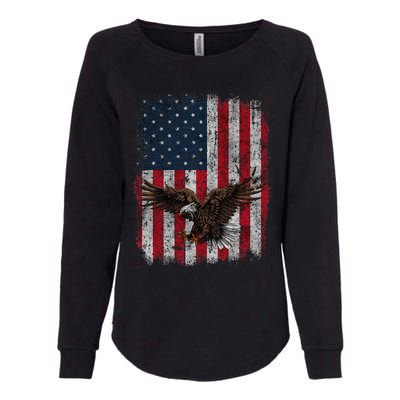 Eagle 4th Of July USA Flag American Patriotic Men Women Womens California Wash Sweatshirt