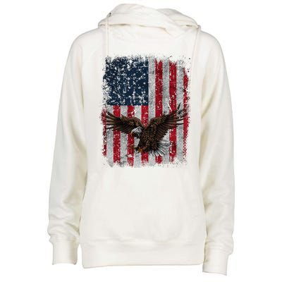 Eagle 4th Of July USA Flag American Patriotic Men Women Womens Funnel Neck Pullover Hood