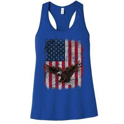 Eagle 4th Of July USA Flag American Patriotic Men Women Women's Racerback Tank