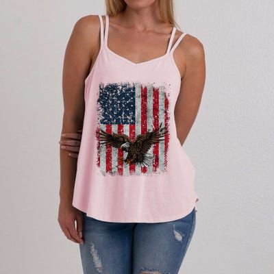 Eagle 4th Of July USA Flag American Patriotic Men Women Women's Strappy Tank