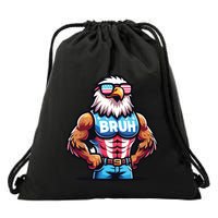 Eagle 4 Of July Drawstring Bag