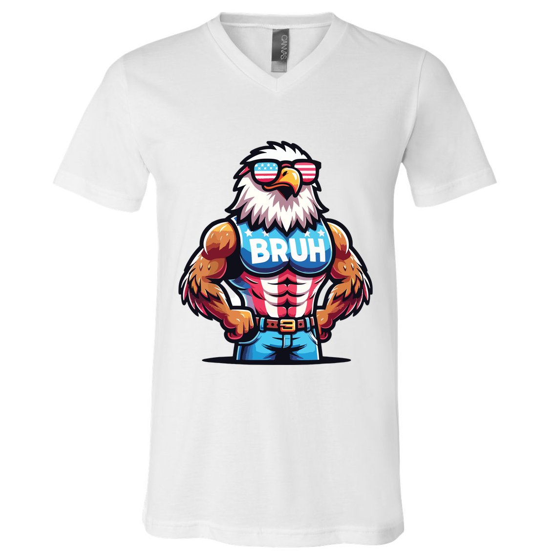 Eagle 4 Of July V-Neck T-Shirt