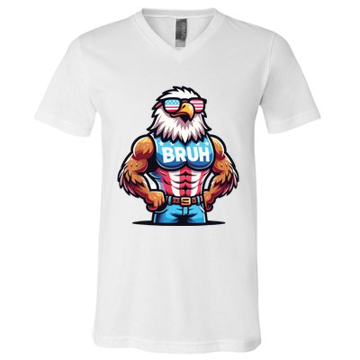 Eagle 4 Of July V-Neck T-Shirt