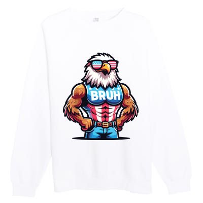 Eagle 4 Of July Premium Crewneck Sweatshirt