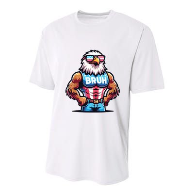 Eagle 4 Of July Youth Performance Sprint T-Shirt