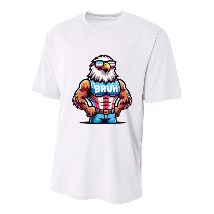 Eagle 4 Of July Youth Performance Sprint T-Shirt