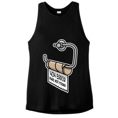 Error 404 Page Not Found Empty Toilet Paper Funny Programmer Gift Ladies PosiCharge Tri-Blend Wicking Tank
