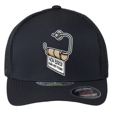 Error 404 Page Not Found Empty Toilet Paper Funny Programmer Gift Flexfit Unipanel Trucker Cap