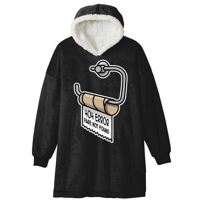 Error 404 Page Not Found Empty Toilet Paper Funny Programmer Gift Hooded Wearable Blanket