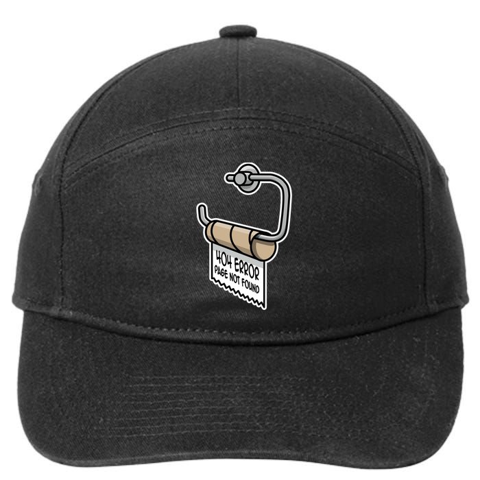 Error 404 Page Not Found Empty Toilet Paper Funny Programmer Gift 7-Panel Snapback Hat