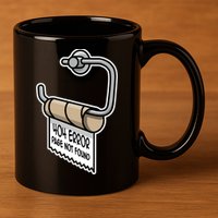 Error 404 Page Not Found Empty Toilet Paper Funny Programmer Gift 11oz C Handle Ceramic Mug
