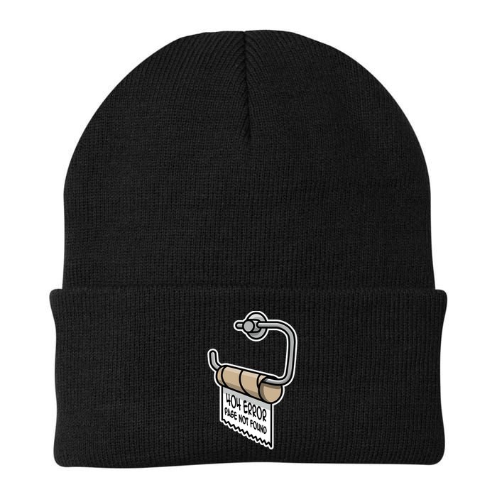 Error 404 Page Not Found Empty Toilet Paper Funny Programmer Gift Beanie