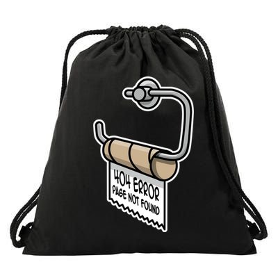 Error 404 Page Not Found Empty Toilet Paper Funny Programmer Gift Drawstring Bag