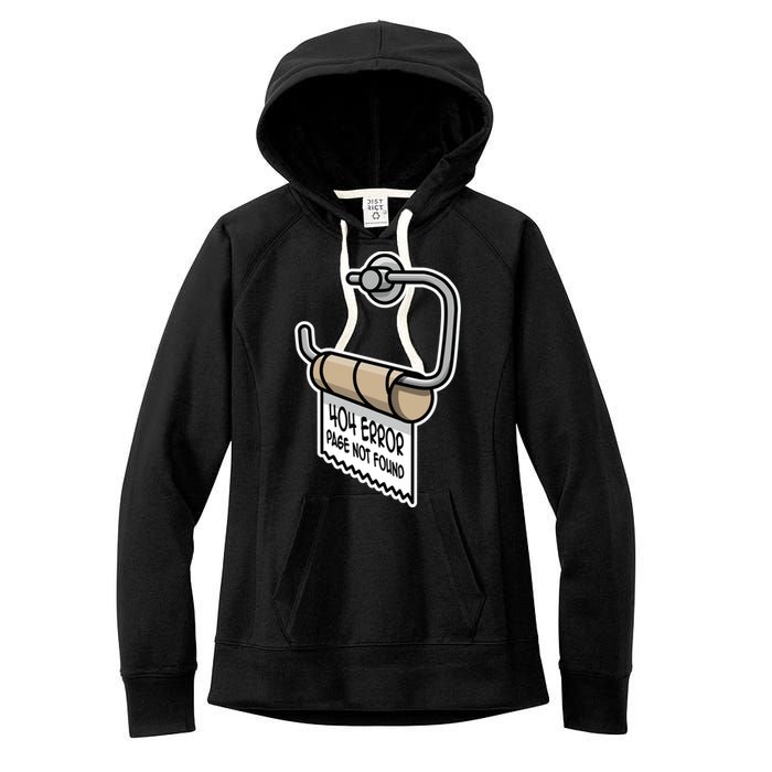 Error 404 Page Not Found Empty Toilet Paper Funny Programmer Gift Women's Fleece Hoodie