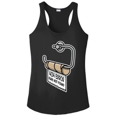 Error 404 Page Not Found Empty Toilet Paper Funny Programmer Gift Ladies PosiCharge Competitor Racerback Tank