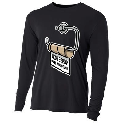 Error 404 Page Not Found Empty Toilet Paper Funny Programmer Gift Cooling Performance Long Sleeve Crew