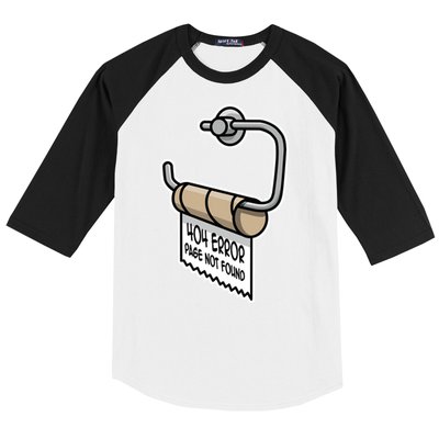 Error 404 Page Not Found Empty Toilet Paper Funny Programmer Gift Baseball Sleeve Shirt