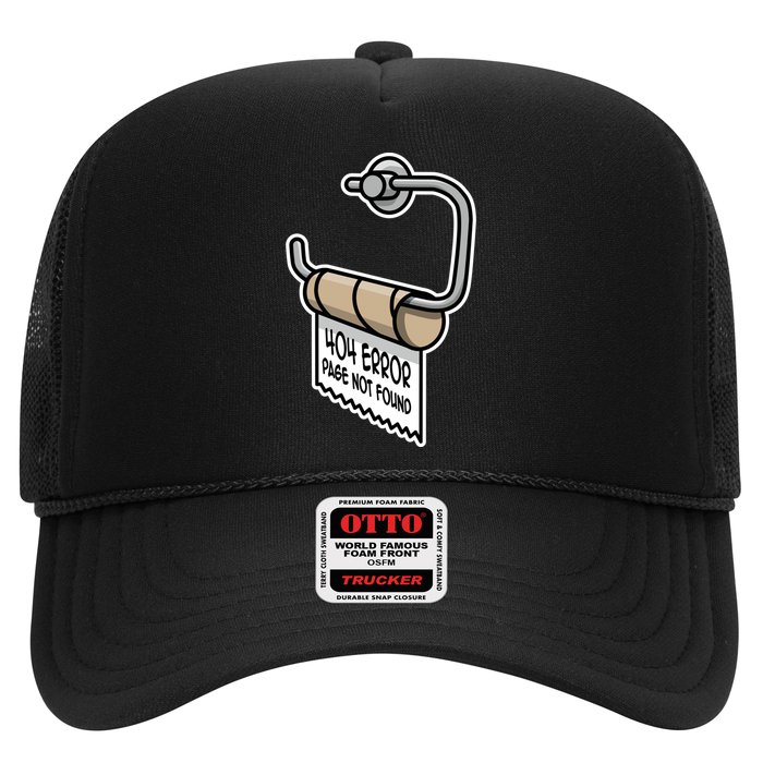 Error 404 Page Not Found Empty Toilet Paper Funny Programmer Gift Trucker Hat