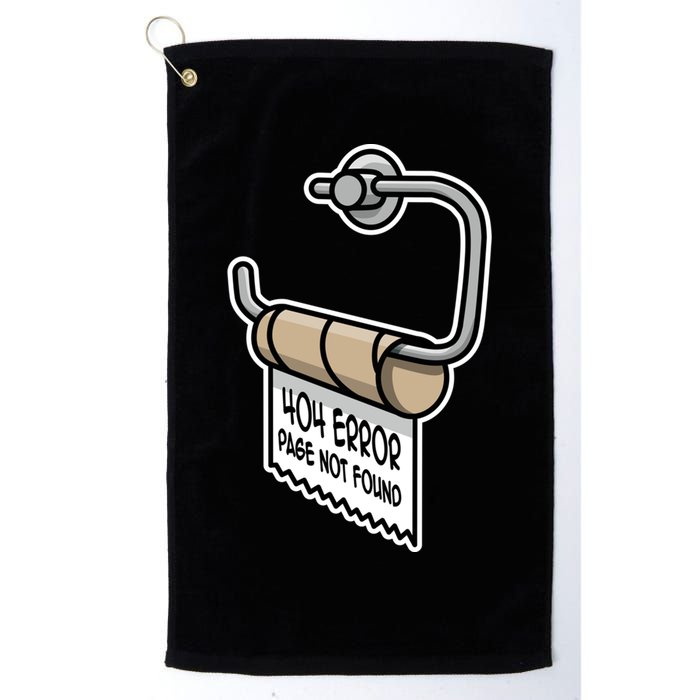 Error 404 Page Not Found Empty Toilet Paper Funny Programmer Gift Golf Towel