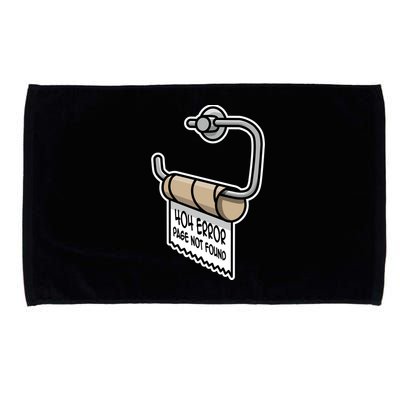 Error 404 Page Not Found Empty Toilet Paper Funny Programmer Gift Microfiber Hand Towel