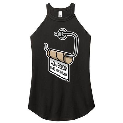 Error 404 Page Not Found Empty Toilet Paper Funny Programmer Gift Women's Perfect Tri Rocker Tank