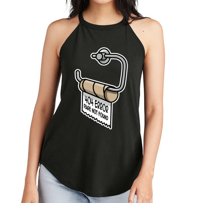 Error 404 Page Not Found Empty Toilet Paper Funny Programmer Gift Women's Perfect Tri Rocker Tank