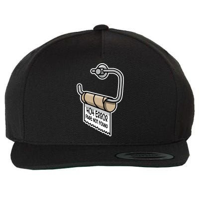 Error 404 Page Not Found Empty Toilet Paper Funny Programmer Gift Wool Snapback Cap