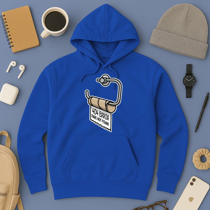 Error 404 Page Not Found Empty Toilet Paper Funny Programmer Gift Hoodie