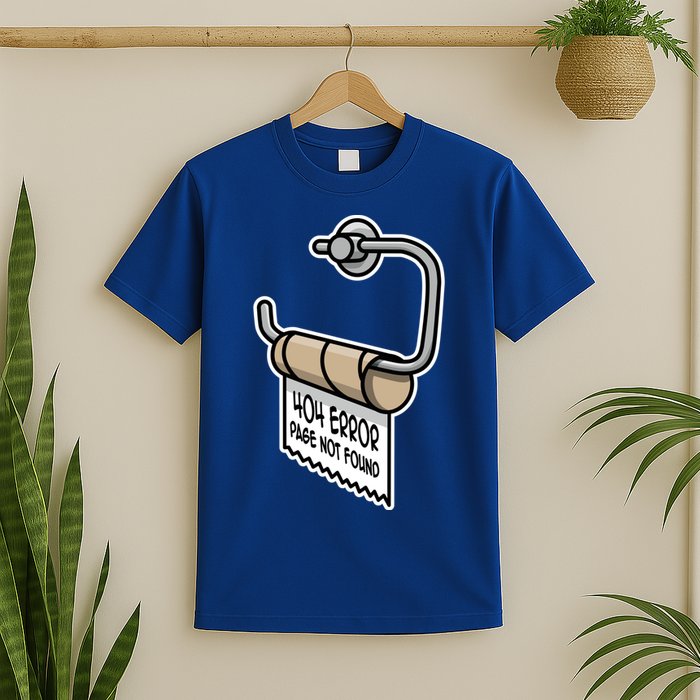 Error 404 Page Not Found Empty Toilet Paper Funny Programmer Gift T-Shirt