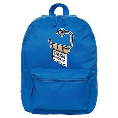 Error 404 Page Not Found Empty Toilet Paper Funny Programmer Gift 16 in Basic Backpack