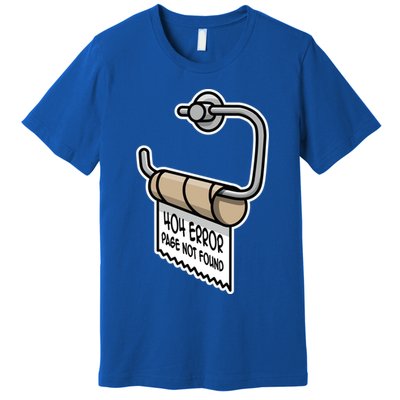 Error 404 Page Not Found Empty Toilet Paper Funny Programmer Gift Premium T-Shirt